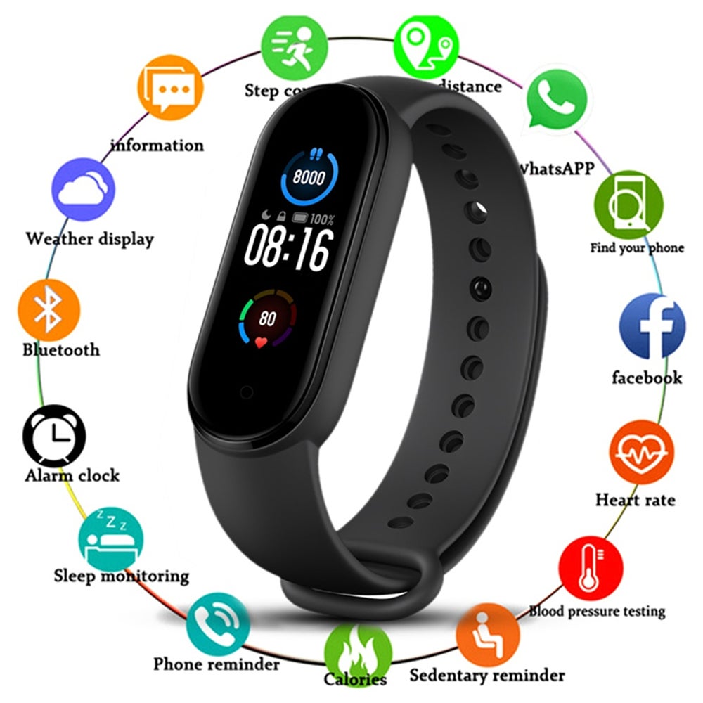 Bluetooth Smart Fitness Bracelet Heart Rate Monitor Watch Wristband Exerc