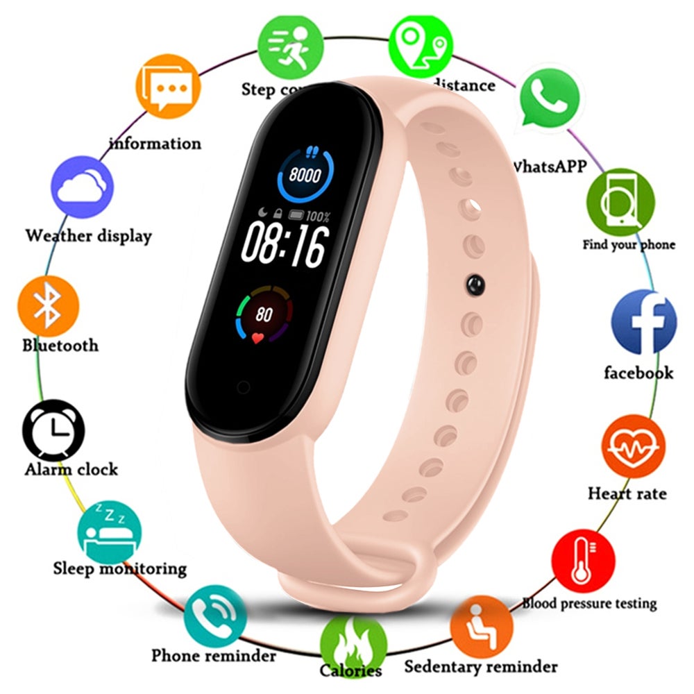 Bluetooth Smart Fitness Bracelet Heart Rate Monitor Watch Wristband Exerc