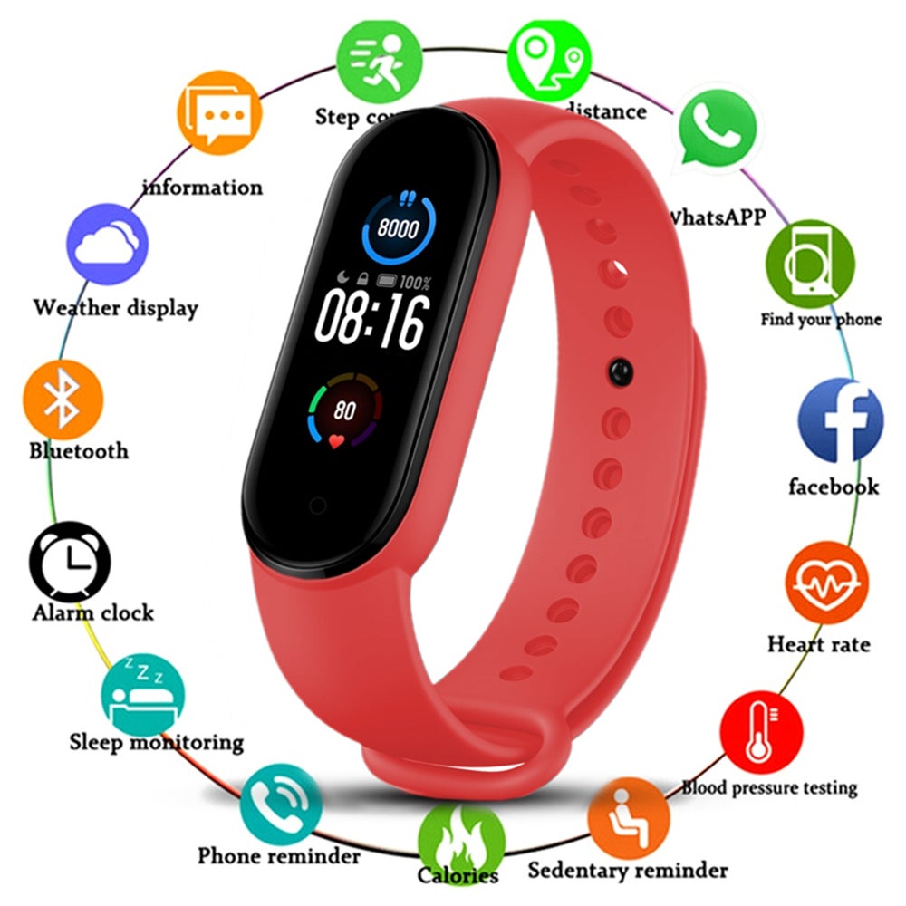 Bluetooth Smart Fitness Bracelet Heart Rate Monitor Watch Wristband Exerc