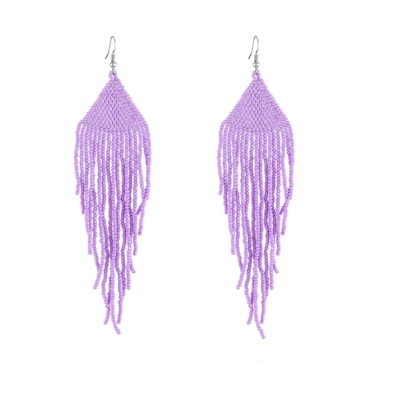 Bohemian Ethnic Vintage Colourful Handmade Beads Tassel Boho Beaded Hanging Earrings