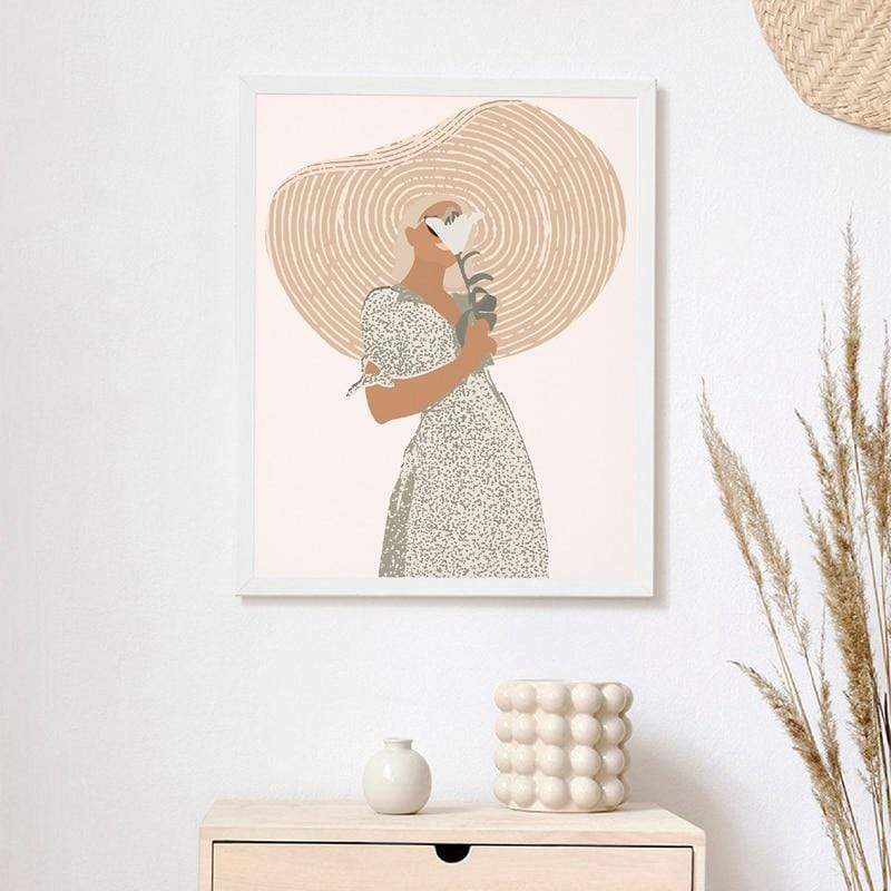 August Canvas Boho Abstract Figure Wall Art Decor