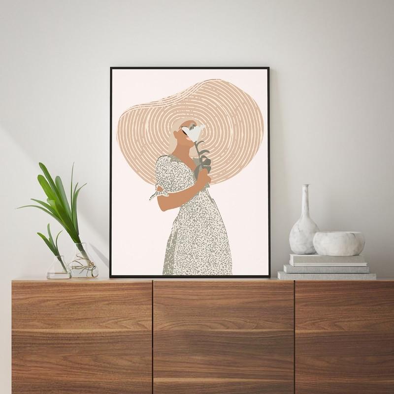 August Canvas Boho Abstract Figure Wall Art Decor