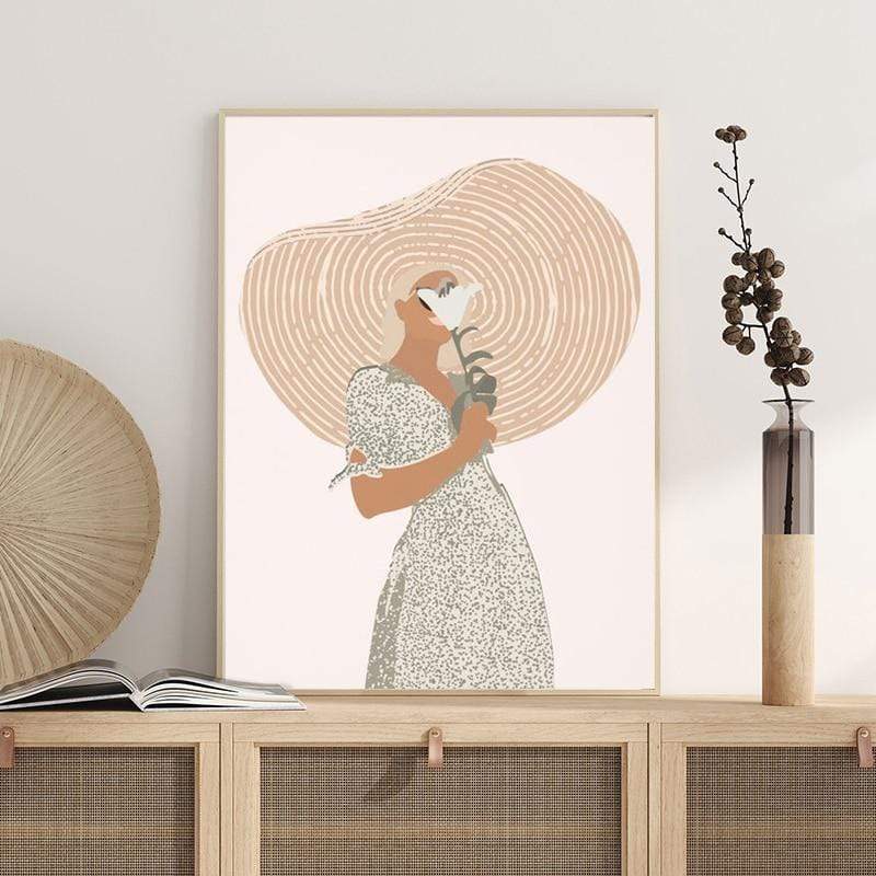 August Canvas Boho Abstract Figure Wall Art Decor
