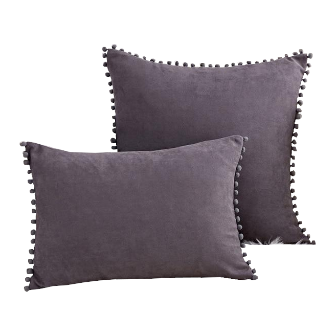 Boho Suede Pom Cushion Covers