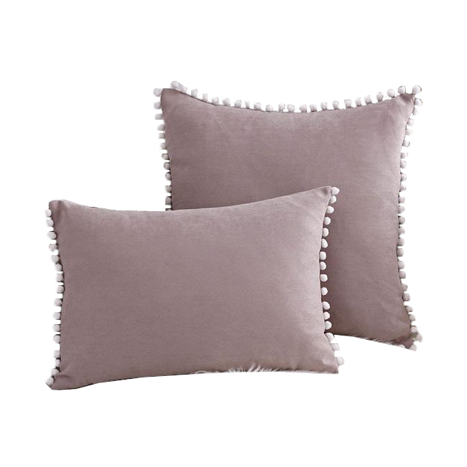 Boho Suede Pom Cushion Covers