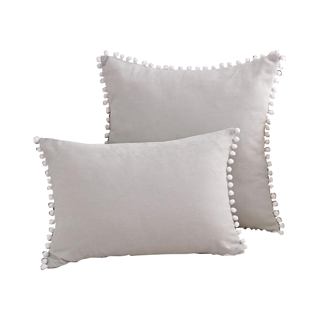 Boho Suede Pom Cushion Covers