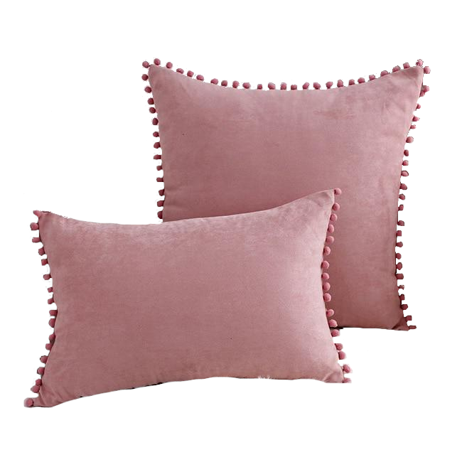 Boho Suede Pom Cushion Covers