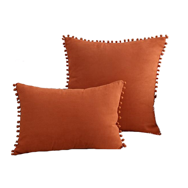 Boho Suede Pom Cushion Covers