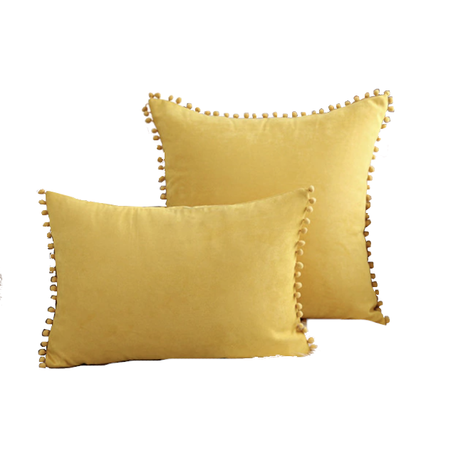 Boho Suede Pom Cushion Covers