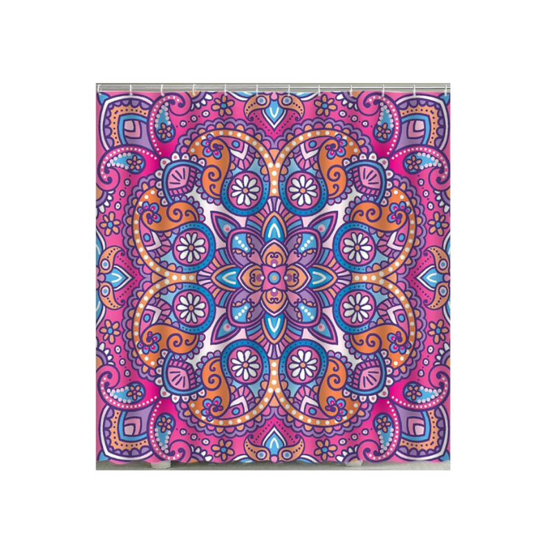 Boho Mandala Colourful Waterproof Shower Curtain Bathroom Decor