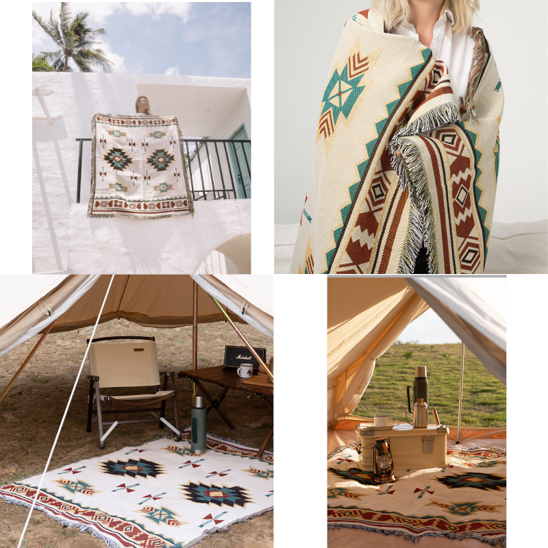 Boho Tribal Throw Blankets Picnic Rugs Bedroom Decor