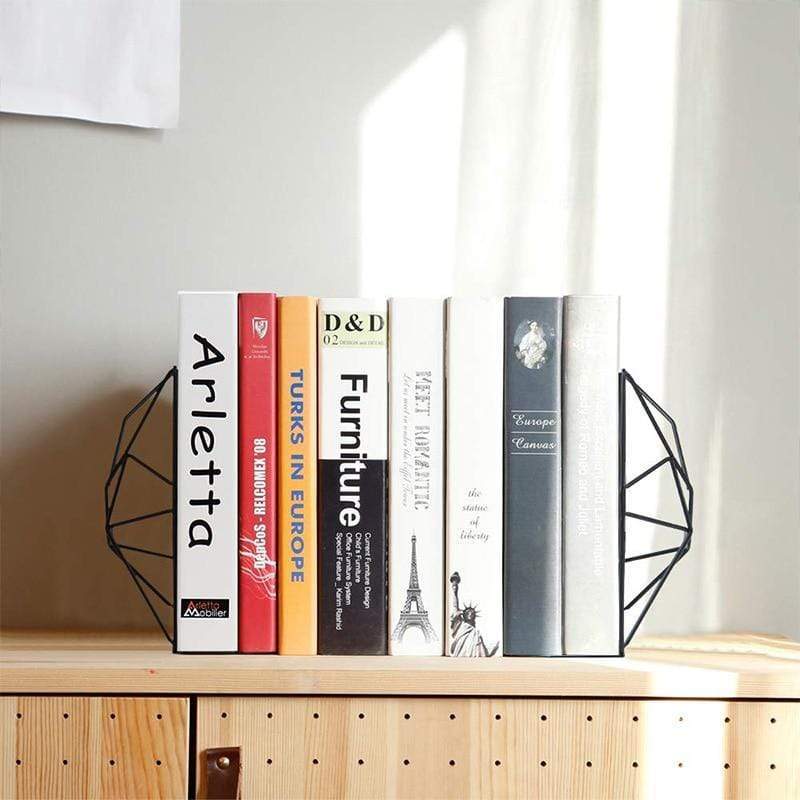 Black Metal Geometric Book Holder Nordic Decor