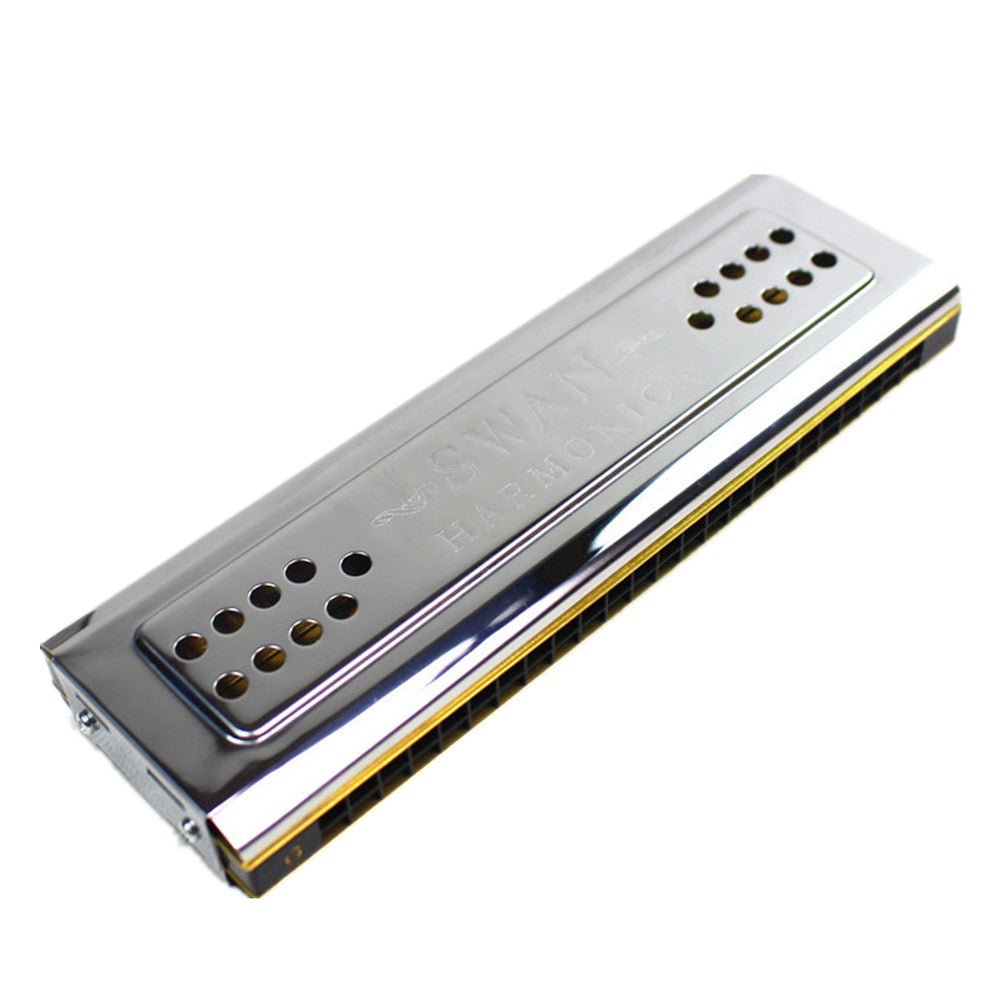 Both Sides Swan Harmonica Tremolo C G Key 24 Holes Double Harp Mouth Organ Woodwind Instruments