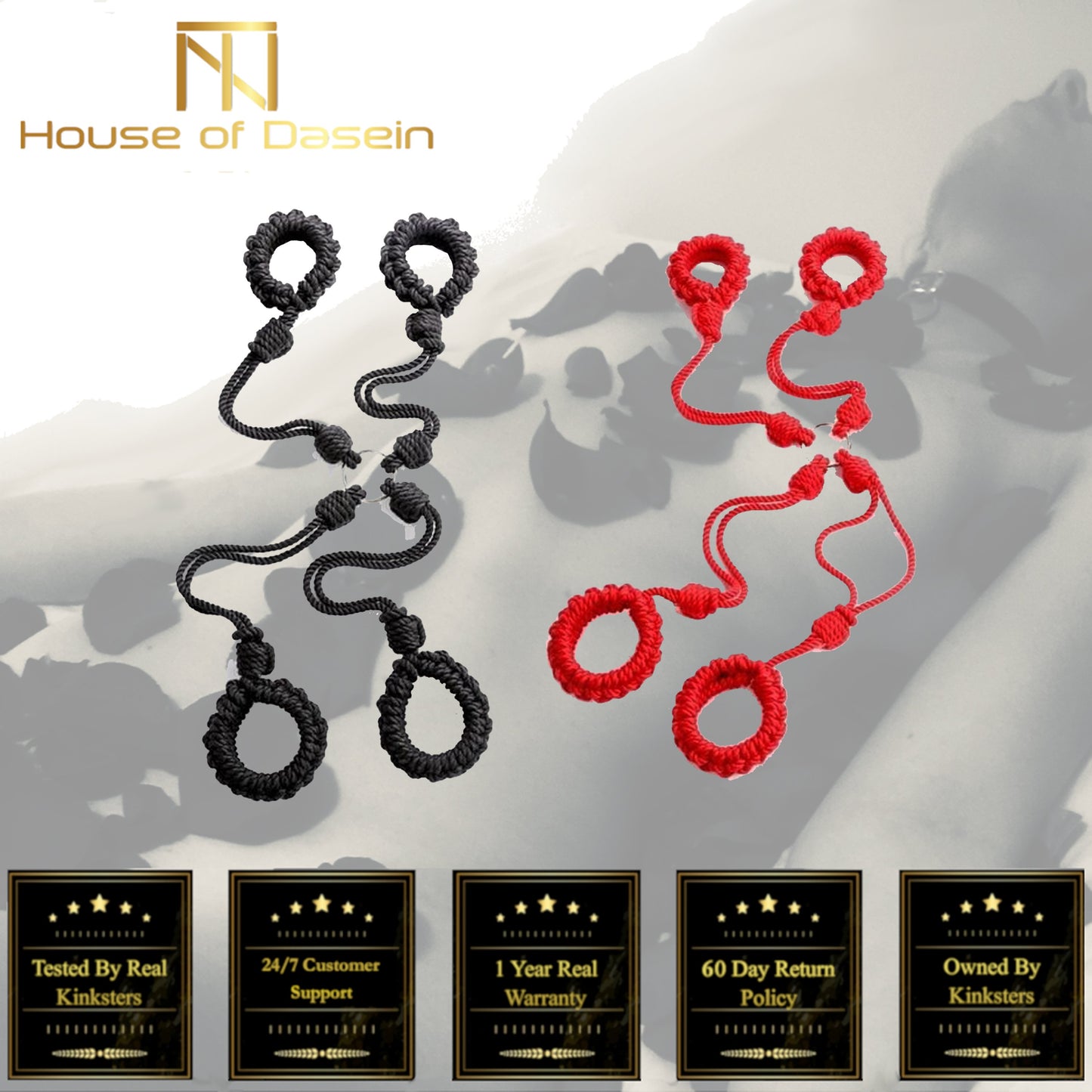 Braided Shibari Rope Bondage Handcuffs Ankle Cuffs Restraints Bdsm Hogtie