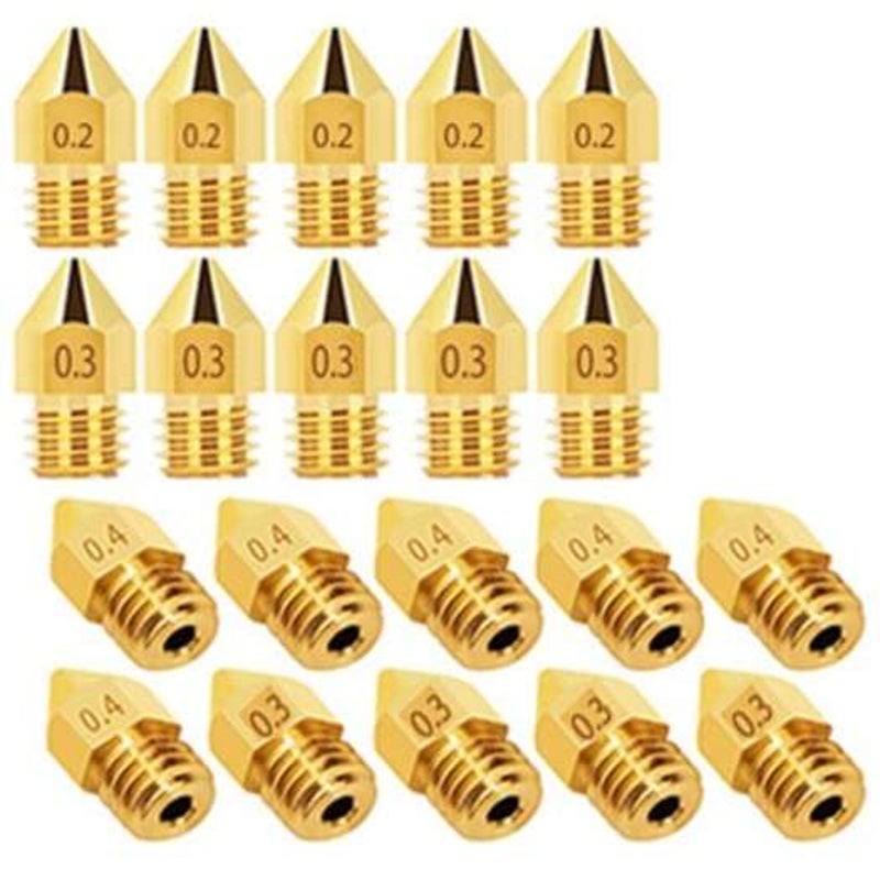 Brass Nozzle For Creality Ender 3 / 10 10S Pro U20 U30 Anet Anycubic 1.75Mm 3D Printer5pcs Gold 0.2Mm
