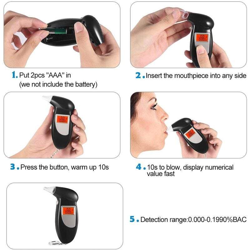 Breathalysers Breathalyzer Portable Keychain Alcohol Tester For Driver