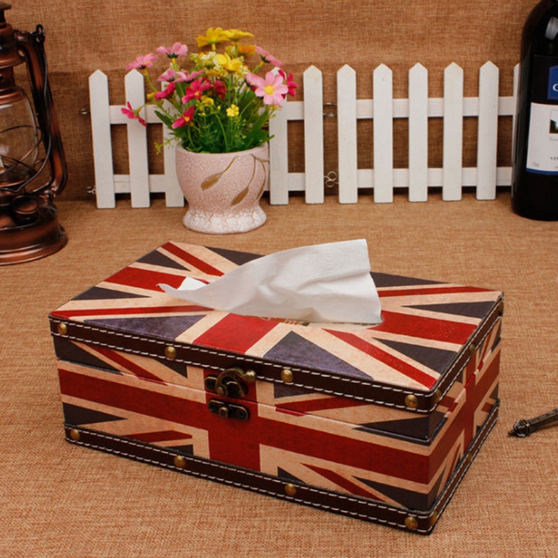 British Style Tissue Paper Holder Storage Case Home Kitchen Dispenser Box