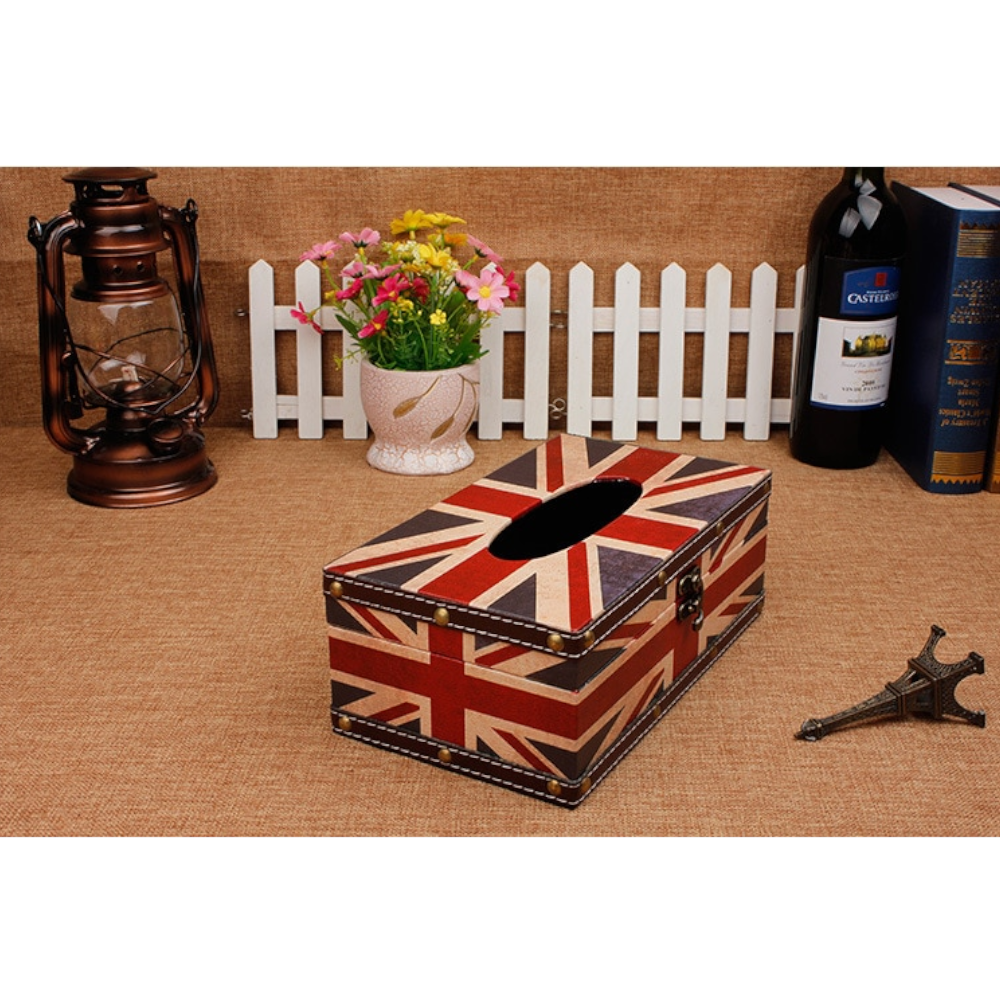 British Style Tissue Paper Holder Storage Case Home Kitchen Dispenser Box