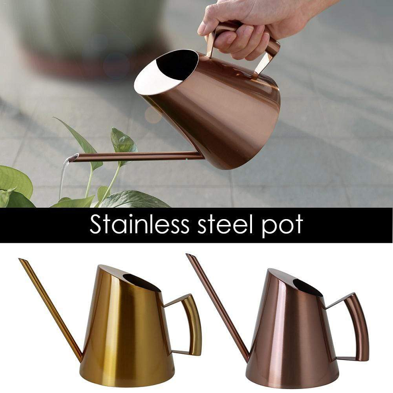 Bronze Or Gold Stainless Steel Watering Can Indoor Garden
