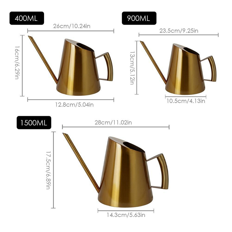 Bronze Or Gold Stainless Steel Watering Can Indoor Garden