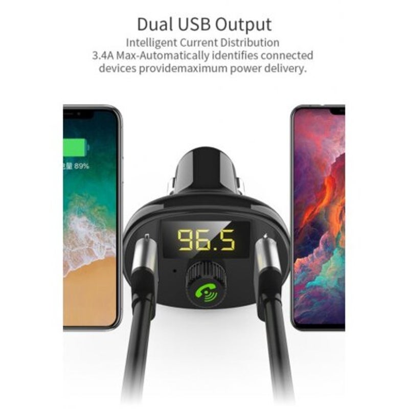 Bt23 Bluetooth Mp3 Player Fm Transmitter Qc3.0 Dual Usb Charging Mobile Handsfree