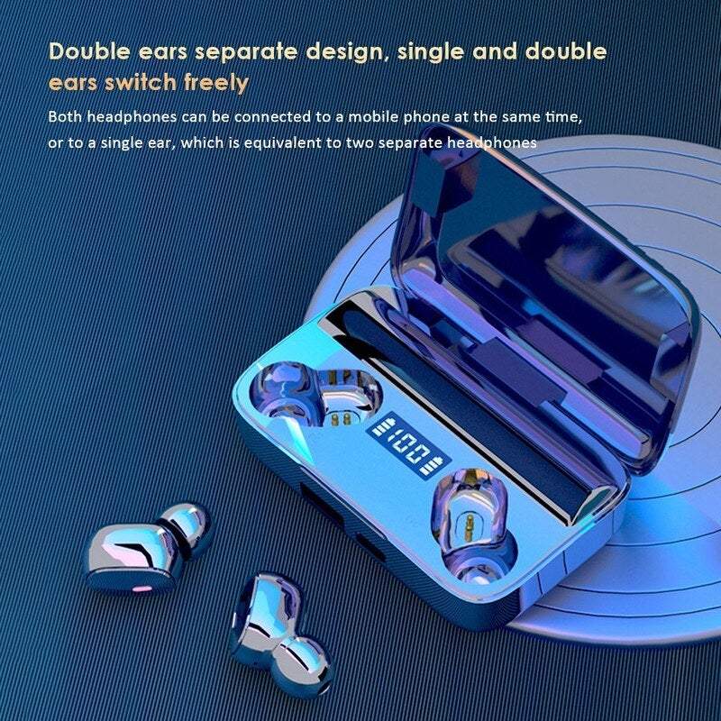 Bt5.0 True Wirelessly Stereo Sport Leds Display Earbuds Headset Hi Fi Sound