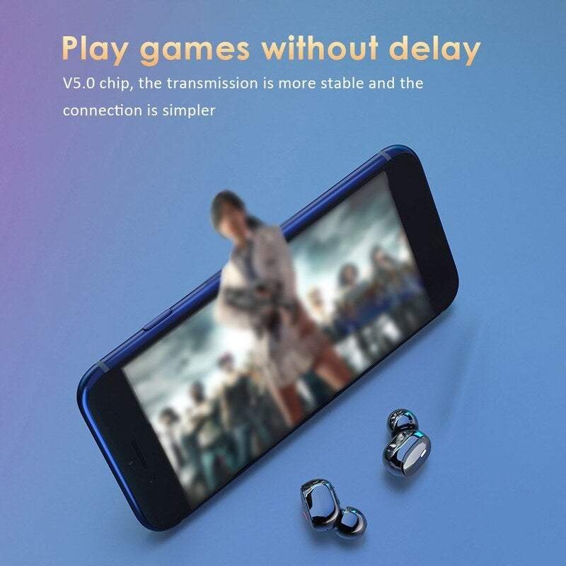 Bt5.0 True Wirelessly Stereo Sport Leds Display Earbuds Headset Hi Fi Sound