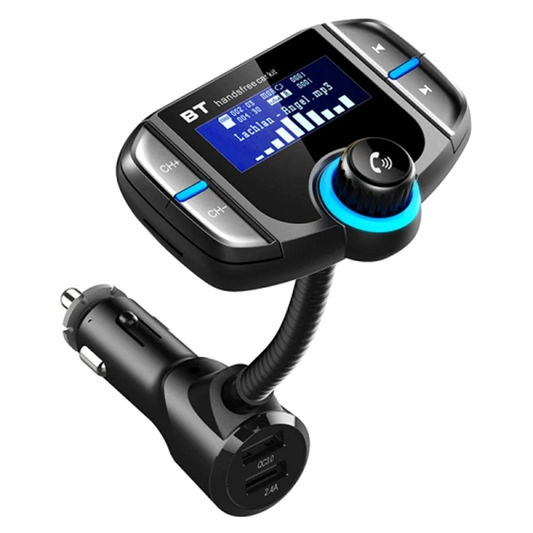 Bt70 Smart Bluetooth 4.2 Fm Transmitter Qc3.0 Quick Charge Mp3 Music Player Car Kit With 1.7 Inch Screen Support Hands F