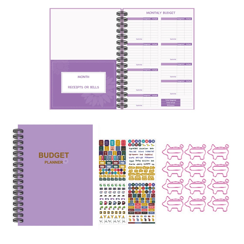 Budget Planner Book Monthly Cash Notebook Bill System Organizer