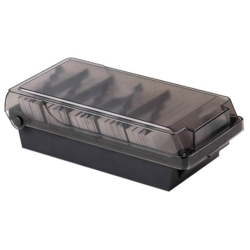 Business Card Holder Storage Box Capacity 500 Fit 2.2X3.6 In Cards 4 Divider Board 20 Z Guides