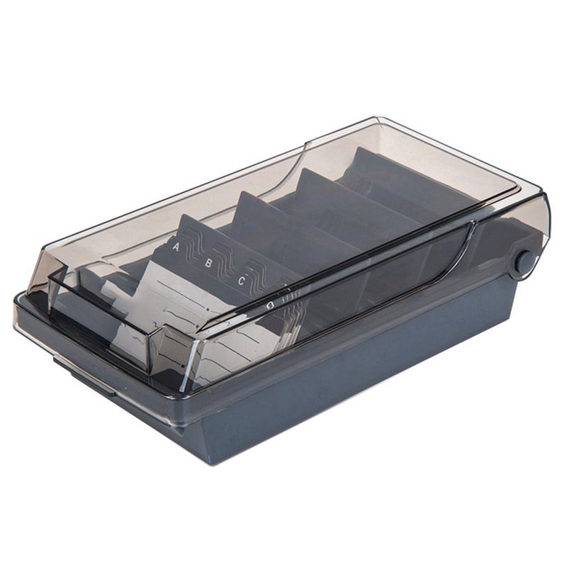 Business Card Holder Storage Box Capacity 500 Fit 2.2X3.6 In Cards 4 Divider Board 20 Z Guides