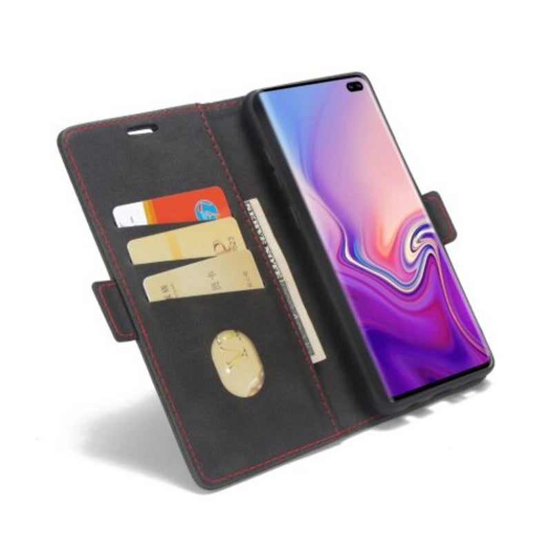 Business Splicing Protective Phone Case For Samsung Galaxy S10 Black