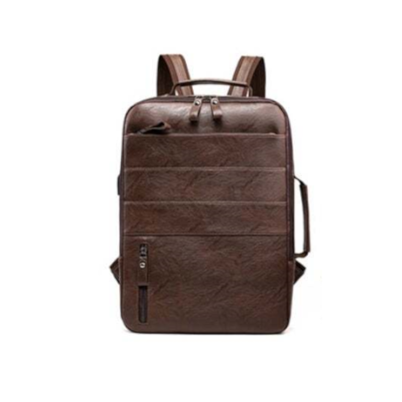 Business Backpacks For Men Waterproof Pu Leather Laptop Bag Large Capacity Usb Charging Rucksack Male Fashion Bagpack