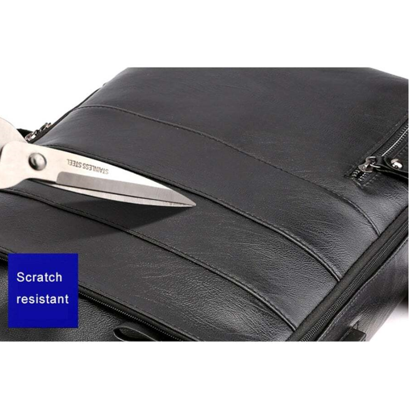 Business Backpacks For Men Waterproof Pu Leather Laptop Bag Large Capacity Usb Charging Rucksack Male Fashion Bagpack