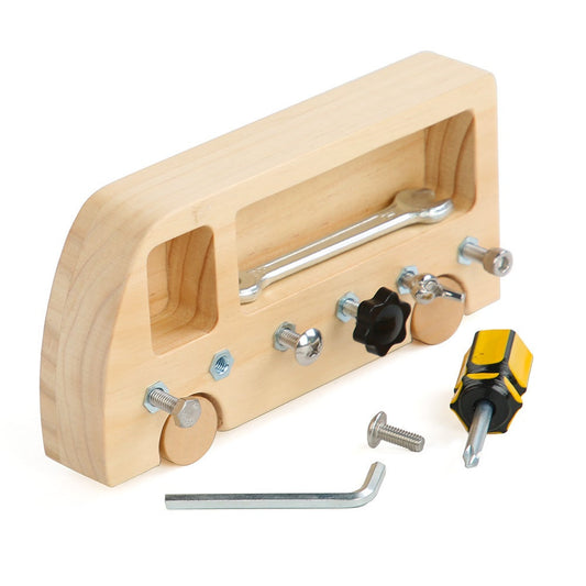 Busy Nuts Screw Driver Wooden Board Sensory Kids Learning Toy