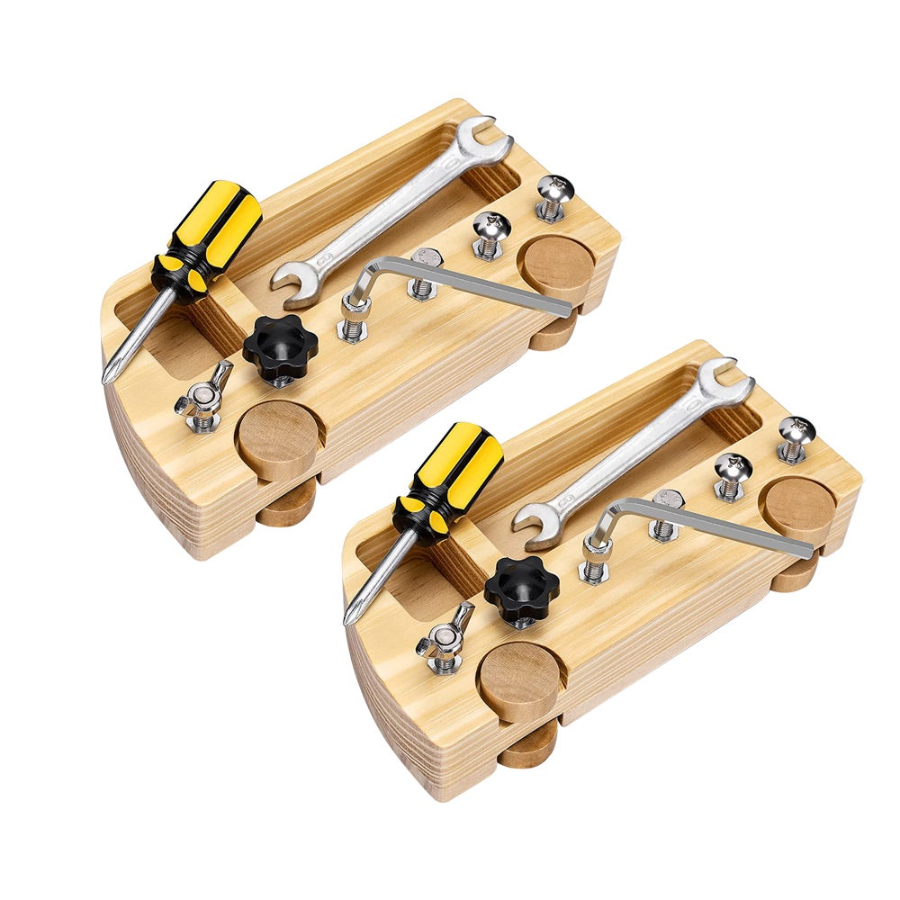 Busy Nuts Screw Driver Wooden Board Sensory Kids Learning Toy