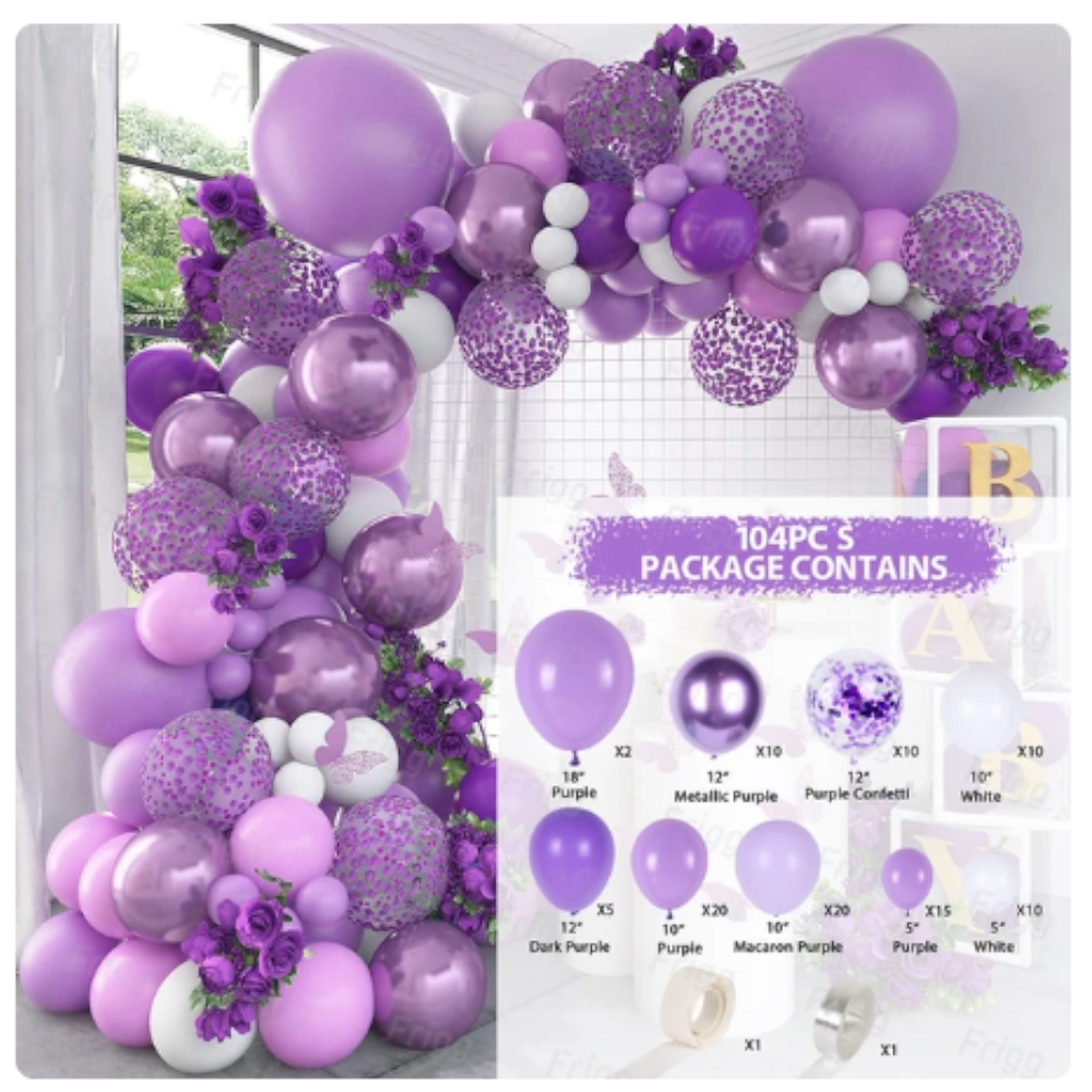 Butterfly Balloons Garland Arch Kit Purple Birthday Party Wedding Decor