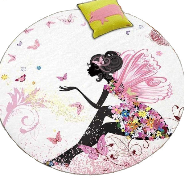 Butterfly Flower Fairy Cute Floor Mats Kids Rugs Bedroom Decor