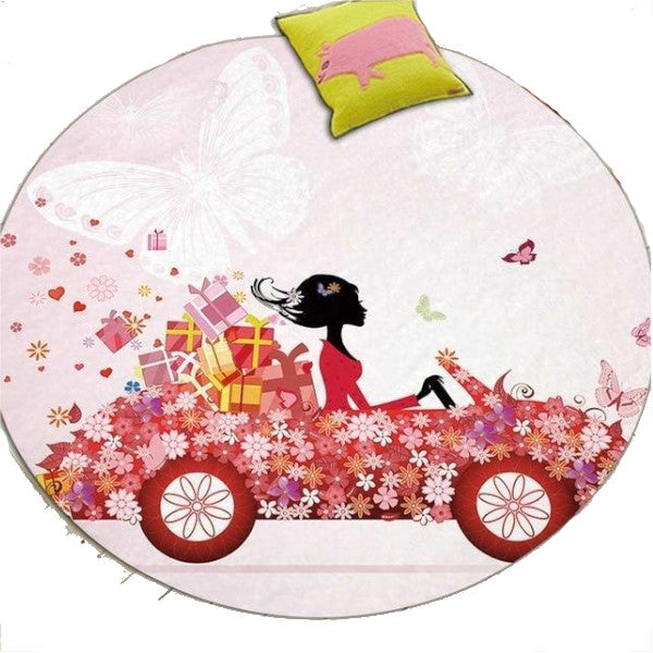 Butterfly Flower Fairy Cute Floor Mats Kids Rugs Bedroom Decor