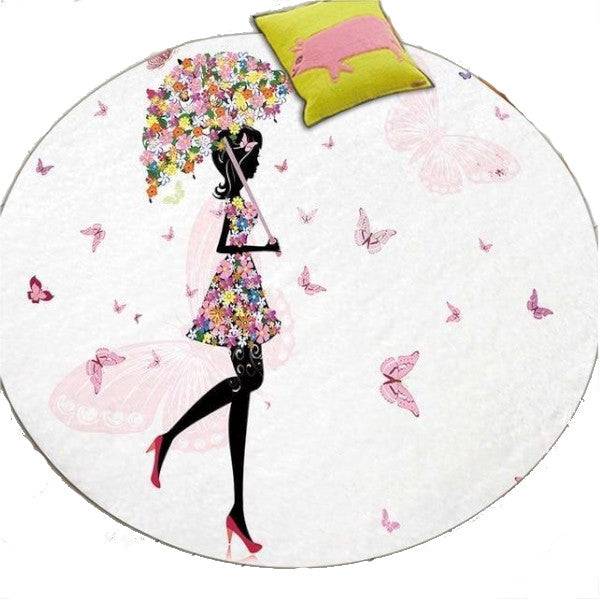 Butterfly Flower Fairy Cute Floor Mats Kids Rugs Bedroom Decor