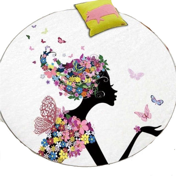 Butterfly Flower Fairy Cute Floor Mats Kids Rugs Bedroom Decor