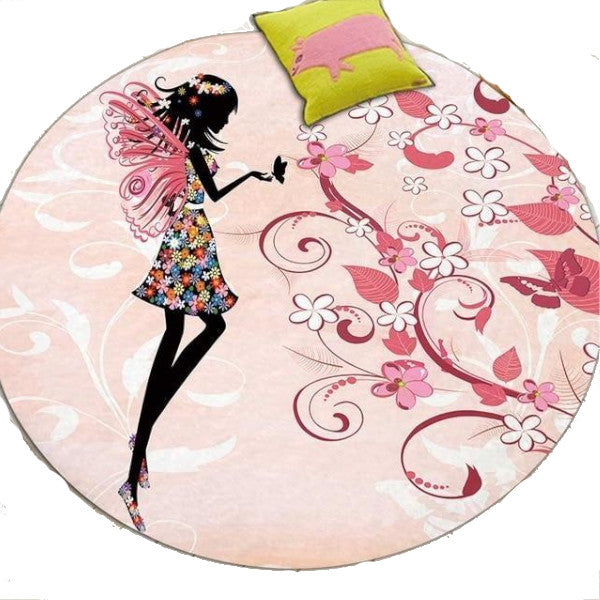 Butterfly Flower Fairy Cute Floor Mats Kids Rugs Bedroom Decor