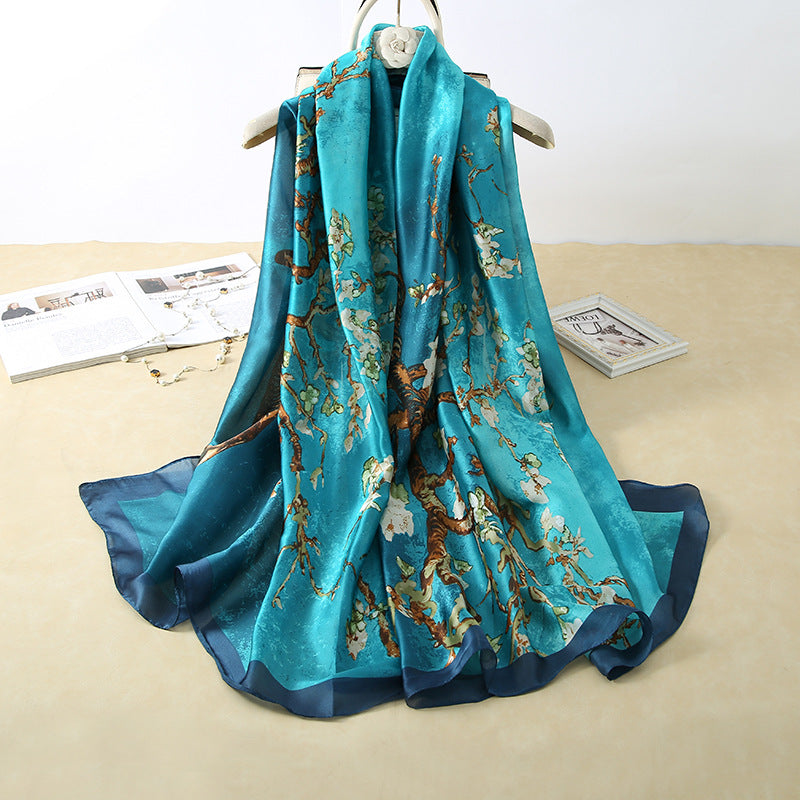 Colourful Shawl Travel Silk Scarf Women's Accessories