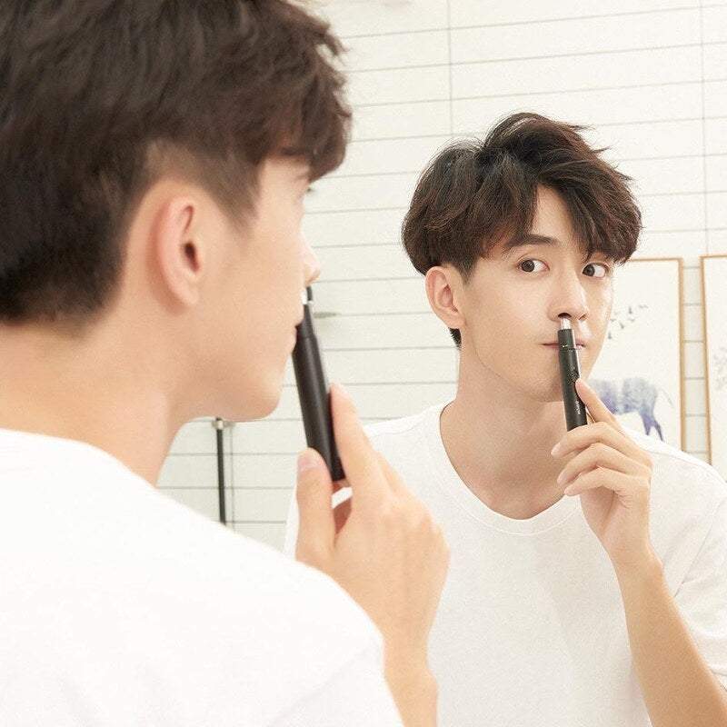 Nose Ear Hair Trimmers C1 Bk Portable Electric Removable Washable Double Edged 360 Rotating Cutter Heads