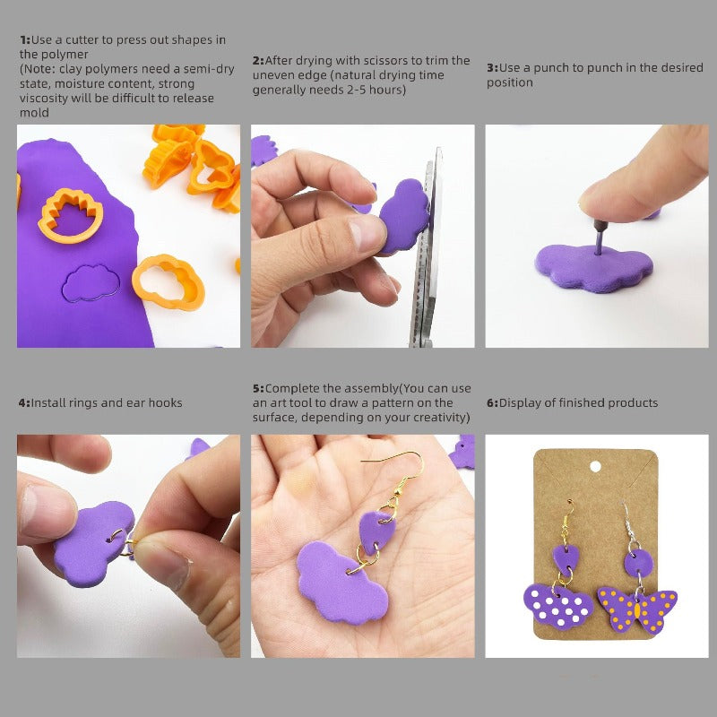 193Pc Polymer Ear Ring Clay Cutter Mould