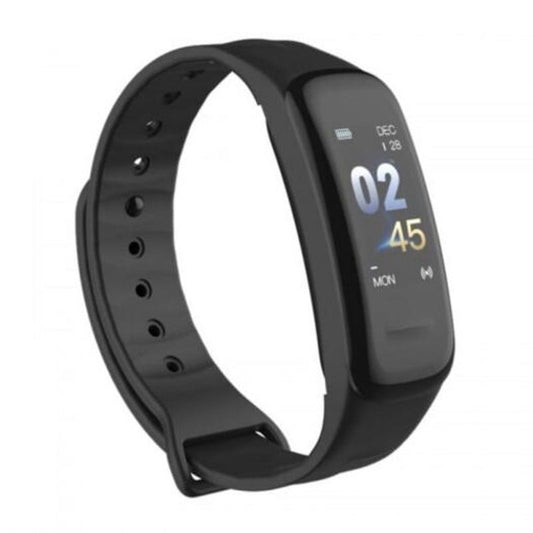 C1plus Smart Bracelet Color Screen Blood Pressure Fitness Tracker Heart Rate For Android Ios Black