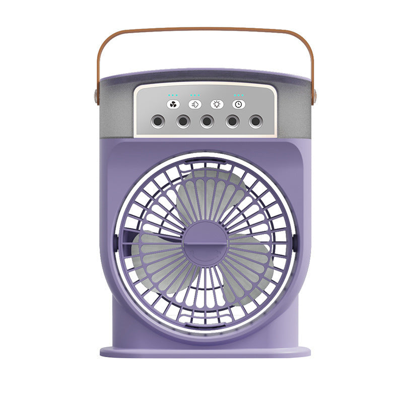 Usb Air Conditioner Cooling Fan With 5 Sprays 7 Color Light 600Ml Water Tank Mist Cooler Humidifiers