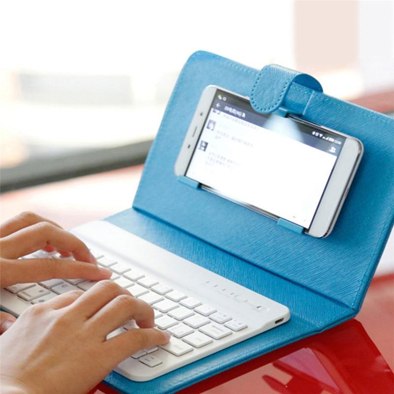 Pu Leather Wireless Bluetooth Keyboard Phone Case