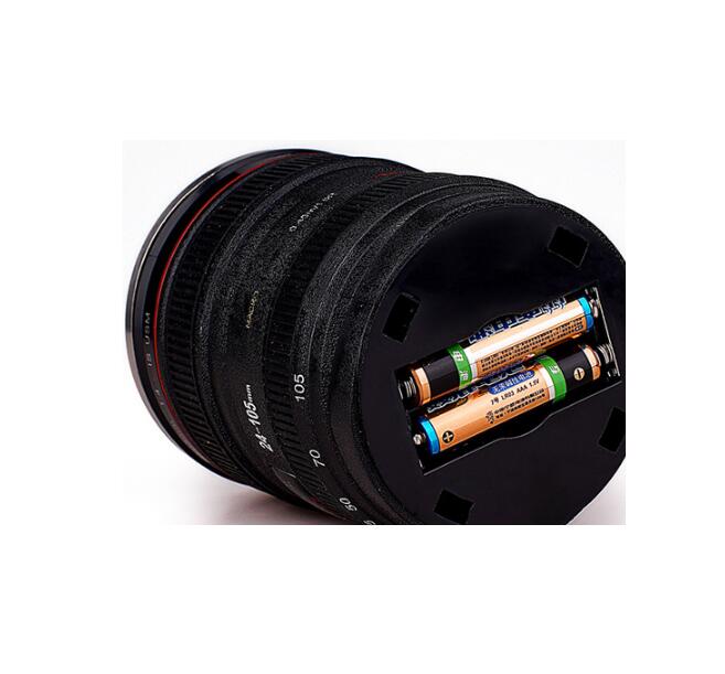 300Ml Stainless Steel Camera Lens Shape Self Stirring Mug Coffee Cup Novelty Gift