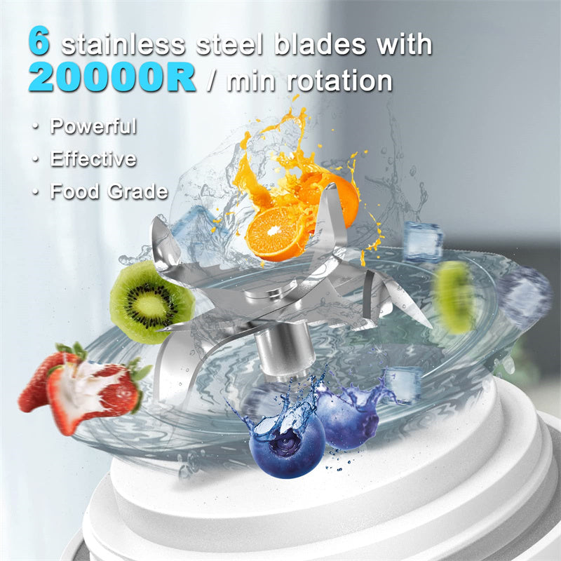 Blender Juicer Personal Size Shakes Smoothies 6-Blade Mini